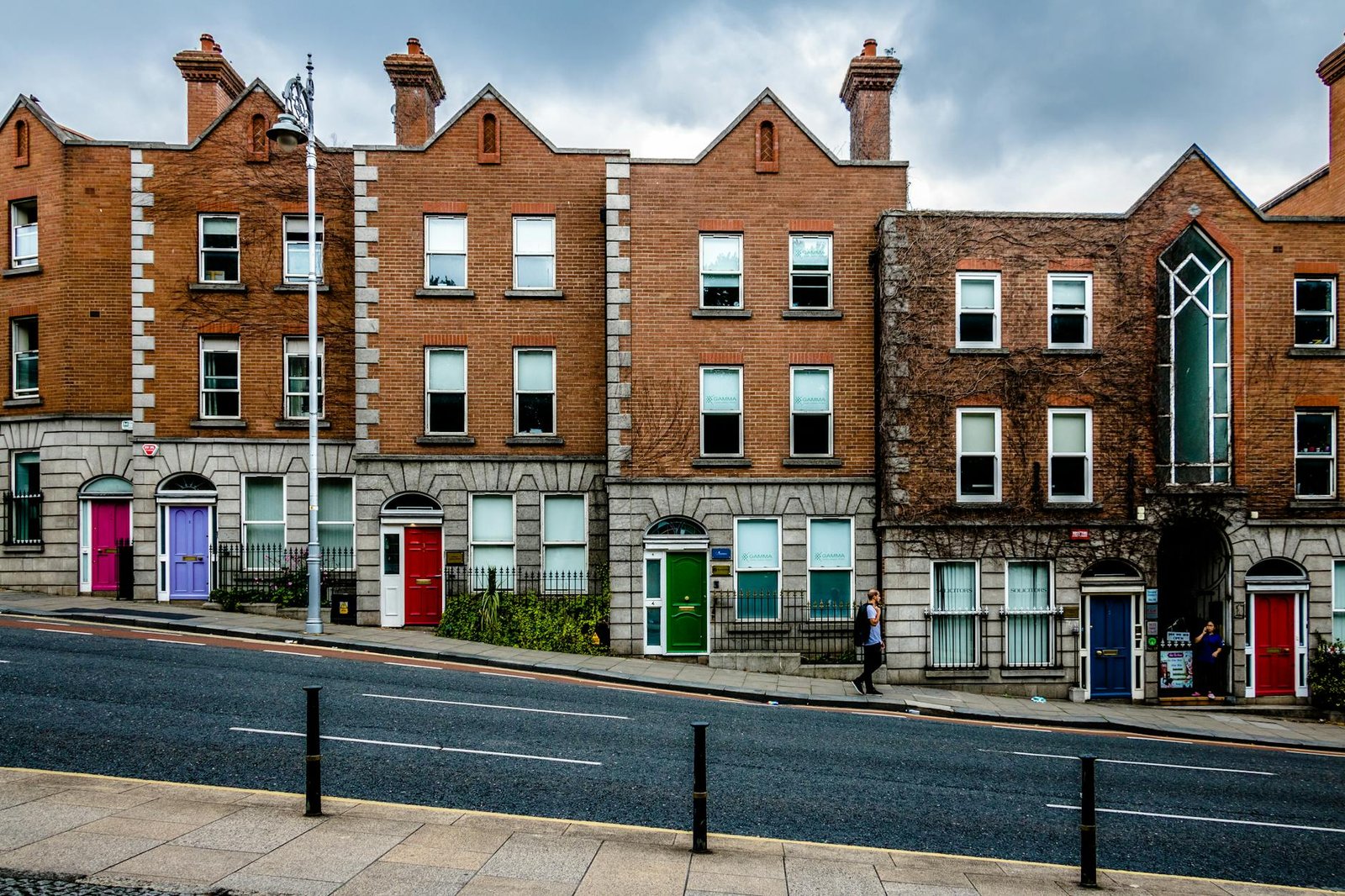 Colorful Georgian townhouses in Dublin Ireland