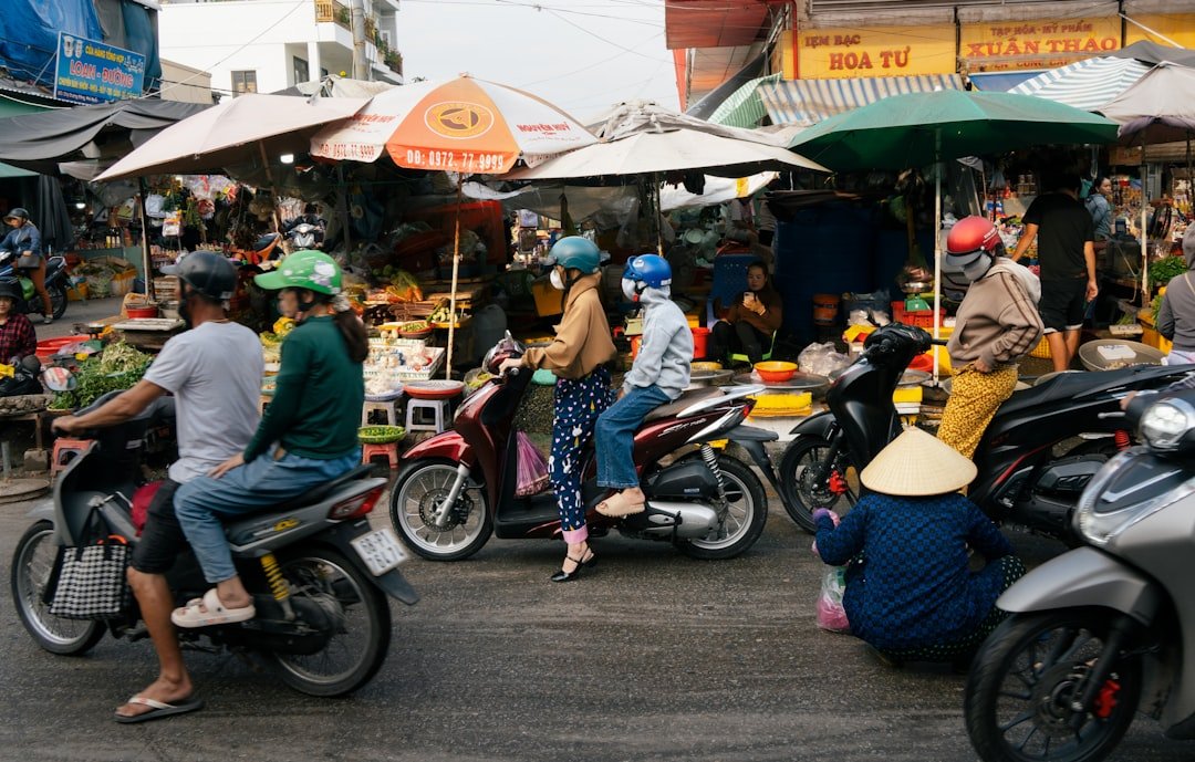 Motorbike traffic in Vietnam streets