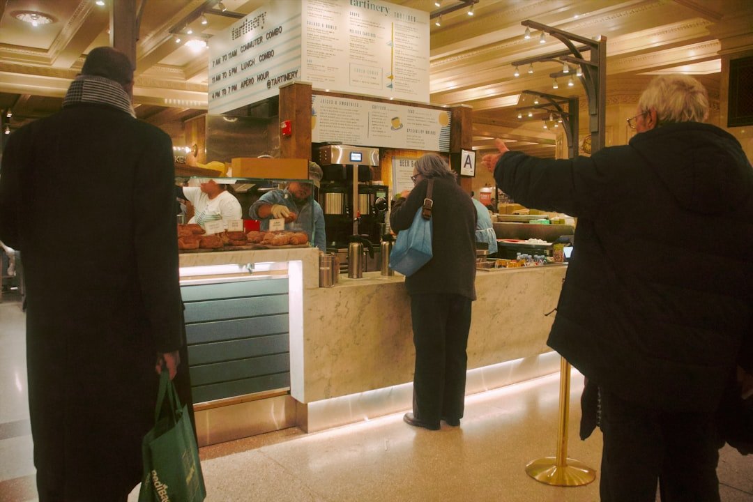 Modern bank interior in Brazil where expats open accounts