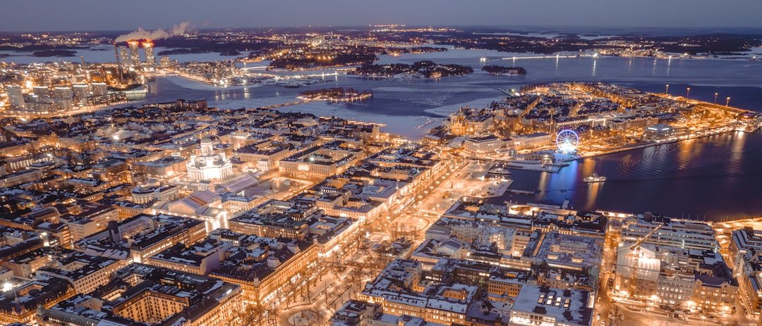 Helsinki winter street with Scandinavian architecture - expat life in Finland